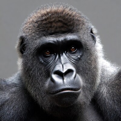 Close-up gorilla face