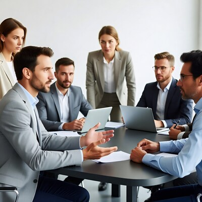 Business team in meeting discussion