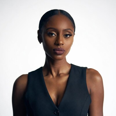 African-American woman in black sleeveless vest