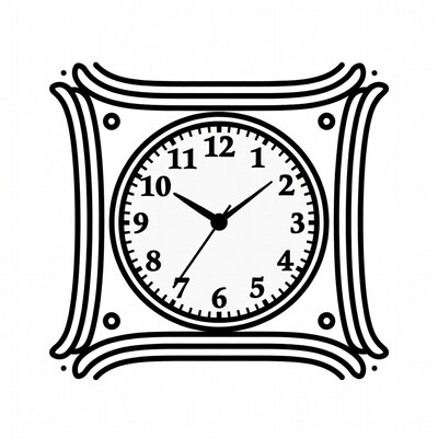 Ornate Clock Illustration
