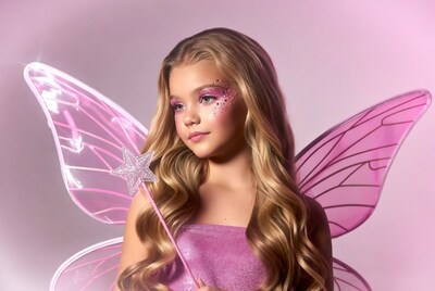 Girl in pink fairy costume with wand
