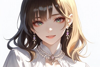 Anime girl with black blonde hair