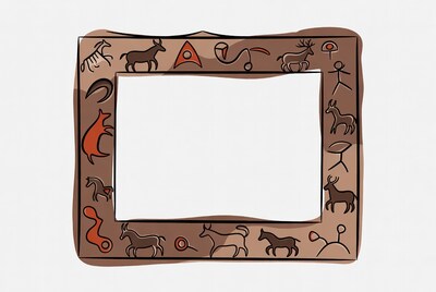Cave Art Frame Illustration