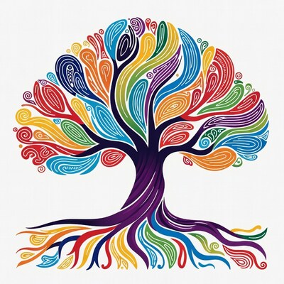 Colorful Abstract Tree Illustration