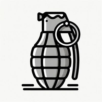 Gray Grenade Icon Illustration