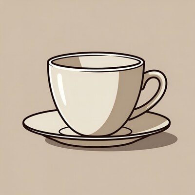 Teacup on Saucer Illustration