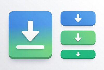 Colorful 3D Download Arrow Buttons