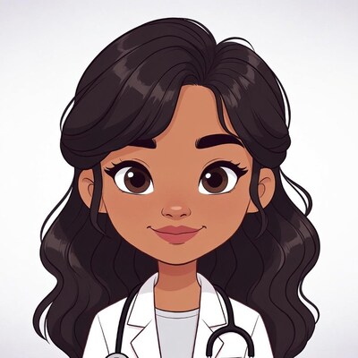 Smiling African-American woman doctor illustration