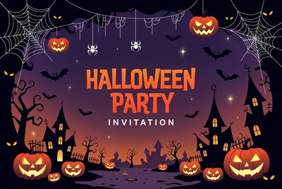 Halloween Party Invitation Illustration