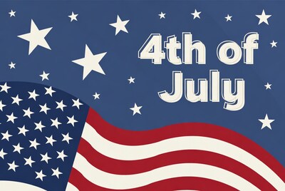 4th of July illustration with flag