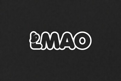 LMAO Text on Black Background