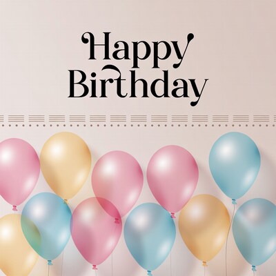 Happy Birthday Balloons Illustration
