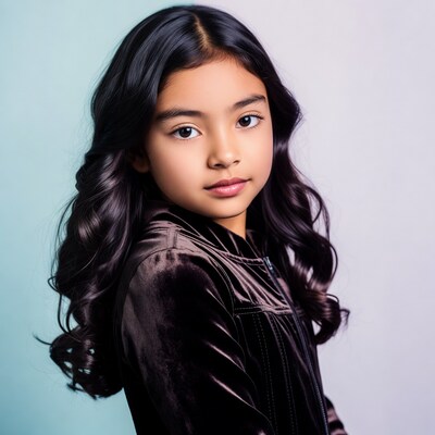 Asian girl in velvet jacket