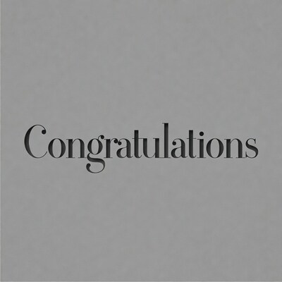 Congratulations Text on Gray Background