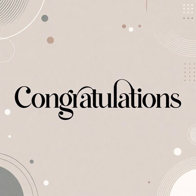 Congratulations Text with Abstract Background