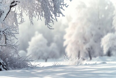 Snowy Trees in Winter Landscape