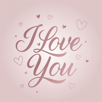 I Love You with Pink Hearts