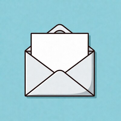 Open white envelope illustration