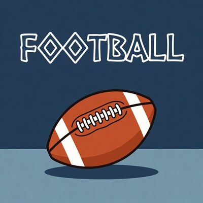 Cartoon Football with FOOTBALL Text