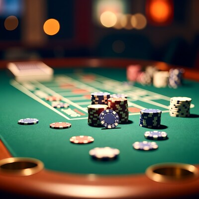 Poker Chips on Casino Table
