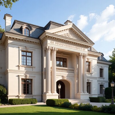 Luxury Beaux-Arts Mansion with Columns