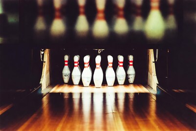 Bowling pins on lane
