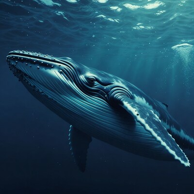 Humpback whale swimming underwater
