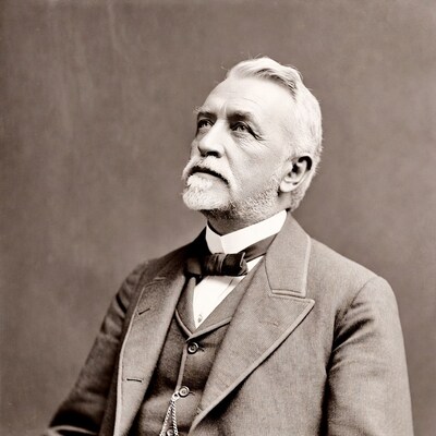 Elderly man in Victorian suit