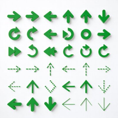 Green Arrow Icons Set