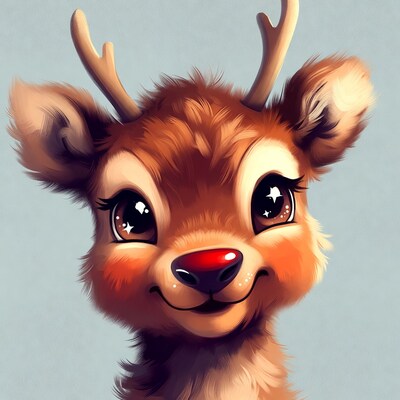 Cute Rudolph Reindeer Illustration