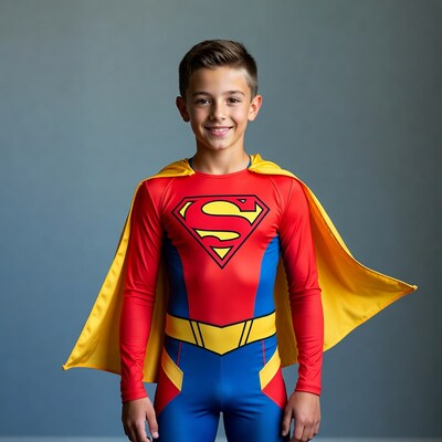 Boy in Superman costume