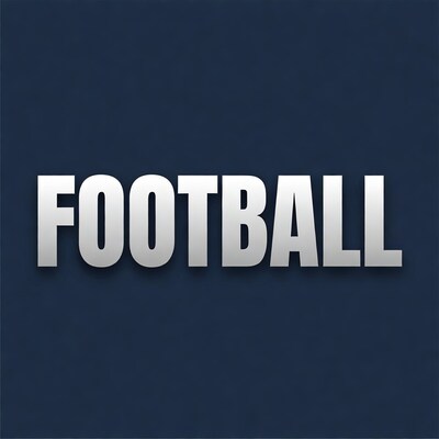 Football Text on Navy Background