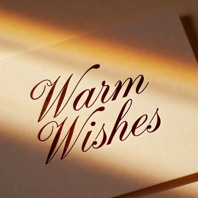 Warm Wishes on Elegant Card