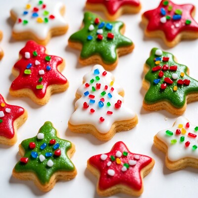 Colorful Christmas Tree Cookies