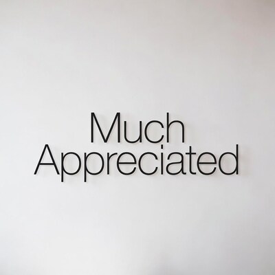 Much Appreciated wall sign