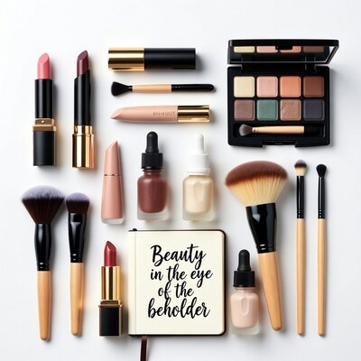 Beauty in the Eye Makeup Flatlay