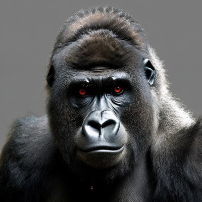 Gorilla with red eyes