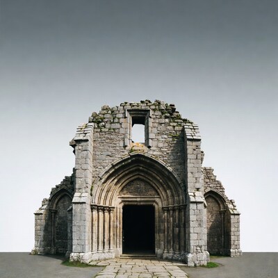 Ruined Gothic Church Facade