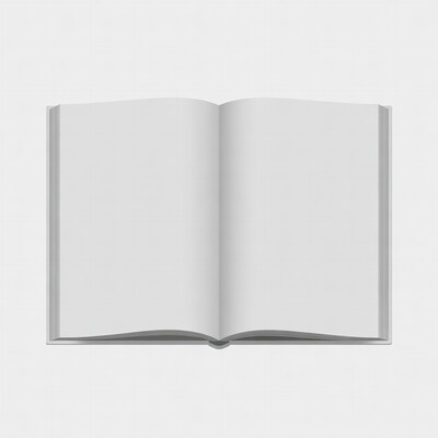 Open Blank Book Top View