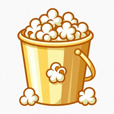 Popcorn in yellow bucket