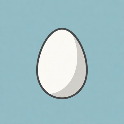 White egg on blue background