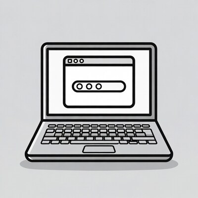 Laptop with search bar