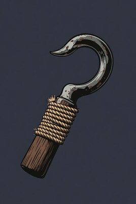 Rustic Rope-Wrapped Hook Illustration