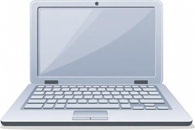 Silver Laptop Illustration