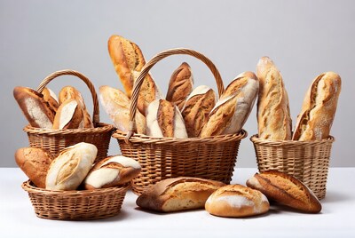 Baguettes in Wicker Baskets