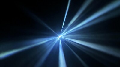 Blue Light Beams Radiating Outward
