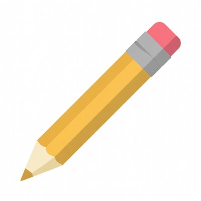 Yellow pencil with eraser