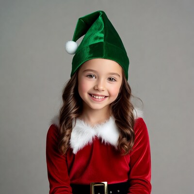 Girl in elf costume smiling