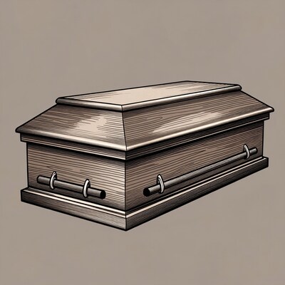 Wooden Coffin Illustration