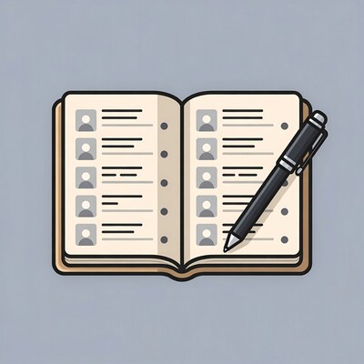 Open Address Book with Pen
